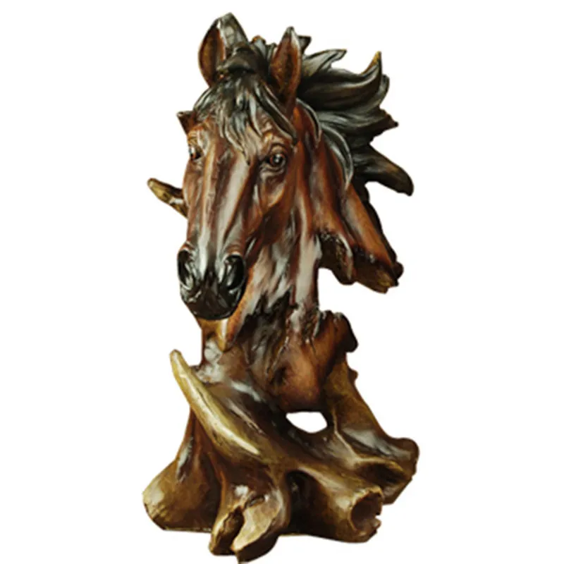 WU CHEN LONG Faux Wood Horse Head Statue Animal Decorative Figurine Resin Art&Craft Home Decoration R47
WU CHEN LONG Faux Wood Horse Head Statue Animal Decorative Figurine Resin Art&Craft Home Decoration R47