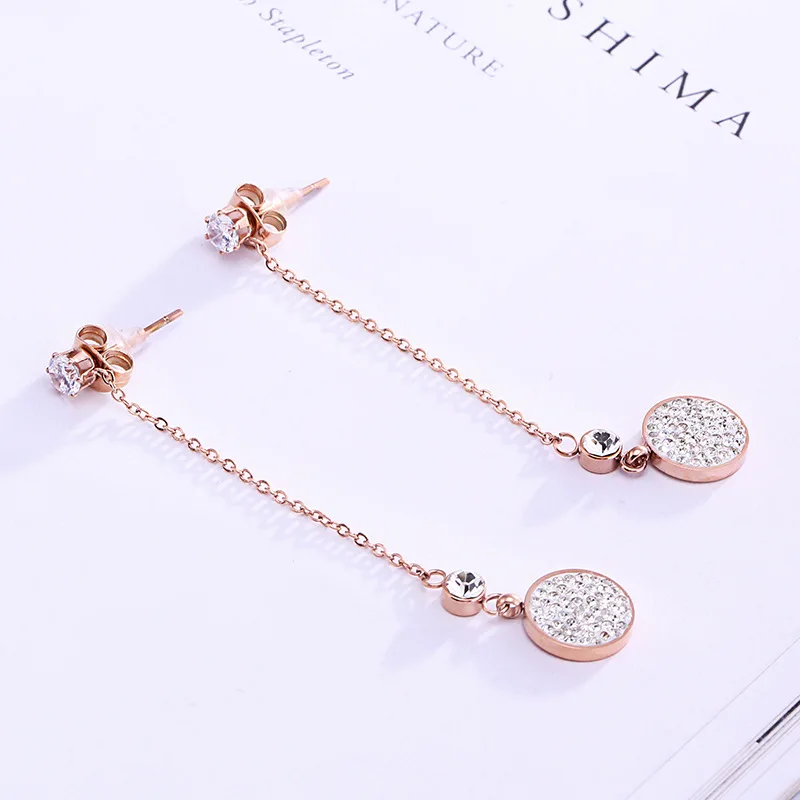 Fashion Jewelry, Dangle Earrings,titanium steel , rose gold,Medium length with Zircon earring
Fashion Jewelry, Dangle Earrings,titanium steel , rose gold,Medium length with Zircon earring