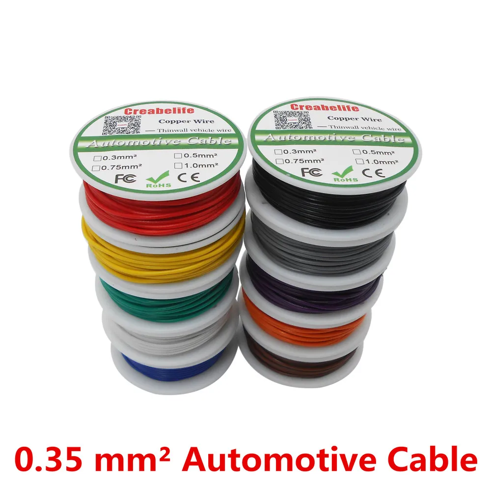 50 meters Spool Package 0.35 MM2 Auto Cable 12/24V 12/0.2mm Stranded Copper Wire Cores Thinwall Car Vehicle Wire Connection Wire
50 meters Spool Package 0.35 MM2 Auto Cable 12/24V 12/0.2mm Stranded Copper Wire Cores Thinwall Car Vehicle Wire Connection Wire