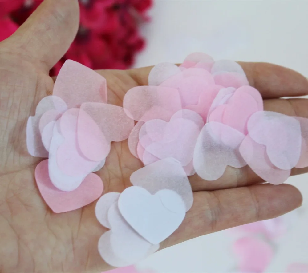 Wedding guest throwing heart confetti Pink white tissue paper confetti party table decorations biodegradable 3000ct
Wedding guest throwing heart confetti Pink white tissue paper confetti party table decorations biodegradable 3000ct
