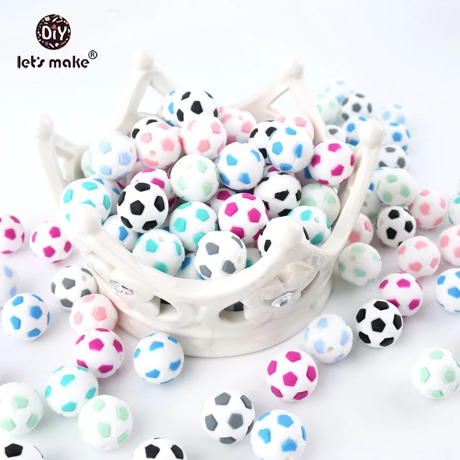 Let's Make Silicone Football 100PC BPA Free Silicone Teether Silicone Chewing Beads DIY Handmade Nursing Necklace Baby Teether
Let's Make Silicone Football 100PC BPA Free Silicone Teether Silicone Chewing Beads DIY Handmade Nursing Necklace Baby Teether