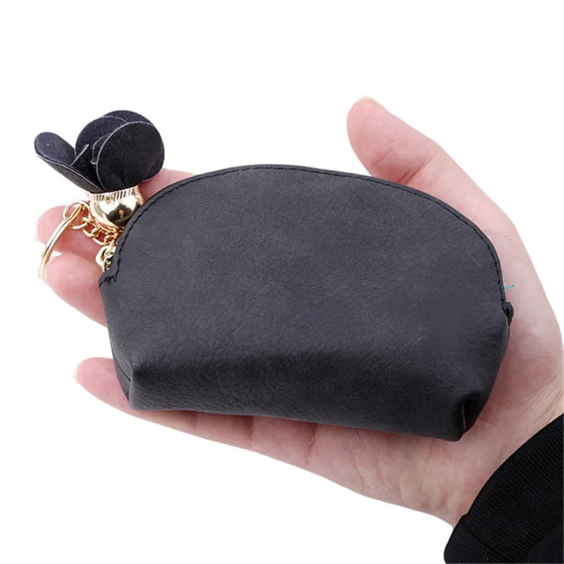Cute Small Coin Purse Solid Color Zipper Flower Women Mini Wallet Key Holder Hobos Bag Card Clutch Money Ladies | Багаж и сумки