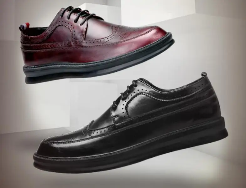 Lace-up genuine leather dress shoes Men's smart casual flats carved platform height increasing brogue shoes pointed toes shoes
Lace-up genuine leather dress shoes Men's smart casual flats carved platform height increasing brogue shoes pointed toes shoes