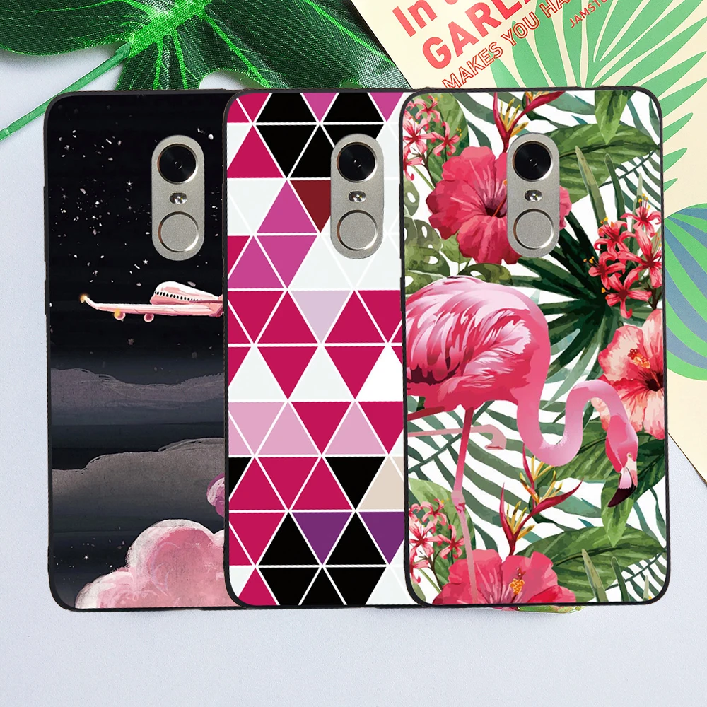 Для Xiaomi Redmi Note 4 4X 5 5A PRO 4A 4X5 Plus Роскошный чехол для телефона Фламинго Птица цветы