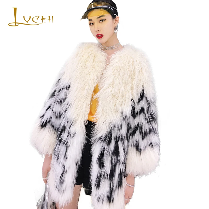 LVCHI 2019 Winter Real Fur Coats Fox Lamb Fur Coat Contrast Color O-Neck V-Lattern Slim Women's Short Waving Lamb Fox Fur Coats
LVCHI 2019 Winter Real Fur Coats Fox Lamb Fur Coat Contrast Color O-Neck V-Lattern Slim Women's Short Waving Lamb Fox Fur Coats