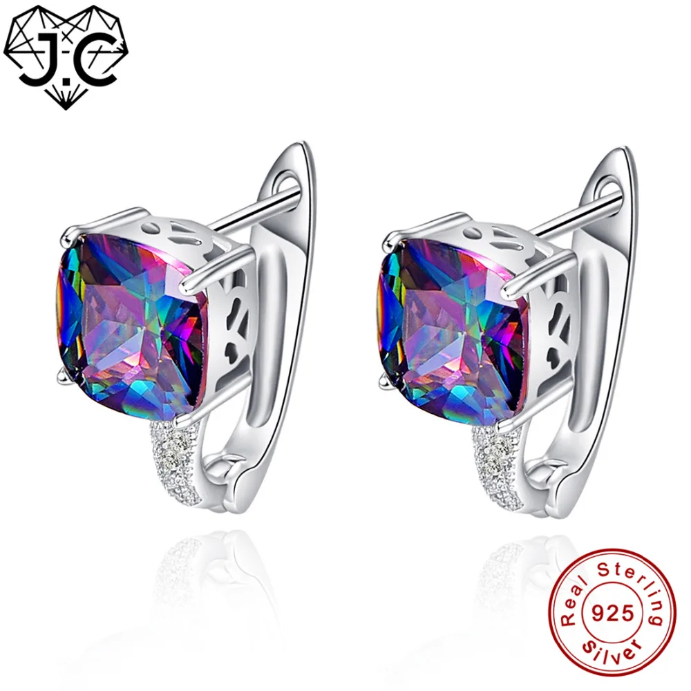 J.C Wholesale Rainbow White Topaz Luxury Earrings Real 100% Solid 925 Sterling Silver Earrings Fashion Jewelry Gift of Women
J.C Wholesale Rainbow White Topaz Luxury Earrings Real 100% Solid 925 Sterling Silver Earrings Fashion Jewelry Gift of Women