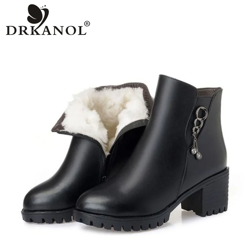 DRKANOL Winter Warm Wool Boots Women Platform Ankle Boots Side Zipper Round Toe Rhinestone Women Thick High Heel Leather Boots
DRKANOL Winter Warm Wool Boots Women Platform Ankle Boots Side Zipper Round Toe Rhinestone Women Thick High Heel Leather Boots