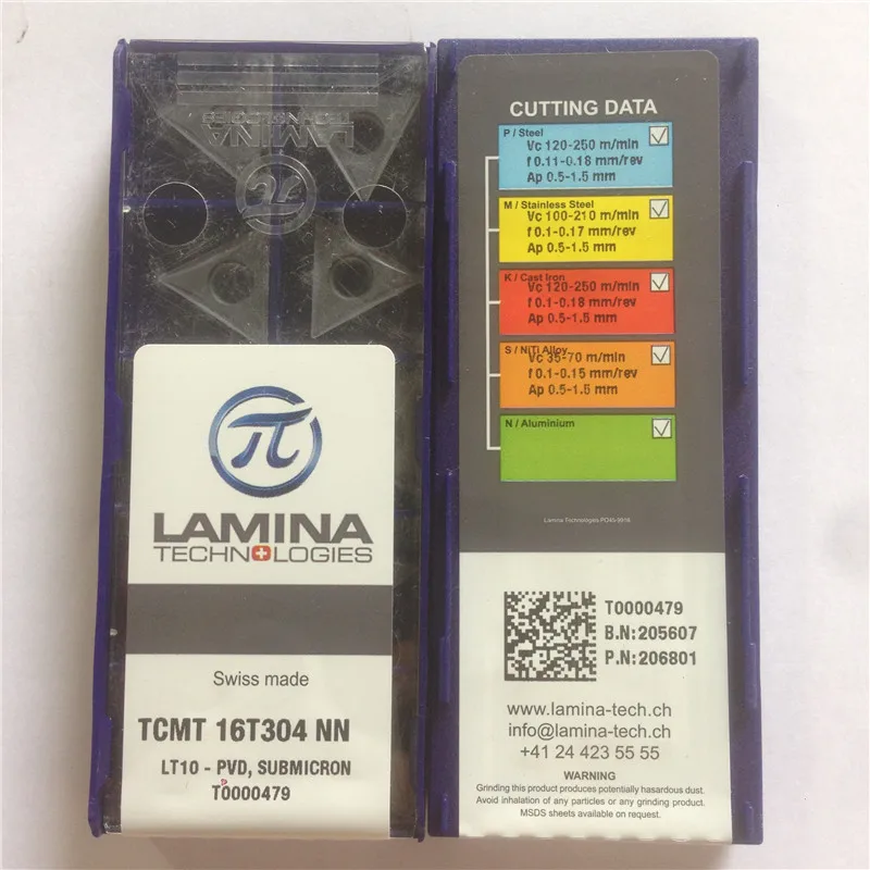 TCMT16T304-NN LT10 100% Original LAMINA carbide insert with the best quality 10pcs/lot free shipping
TCMT16T304-NN LT10 100% Original LAMINA carbide insert with the best quality 10pcs/lot free shipping