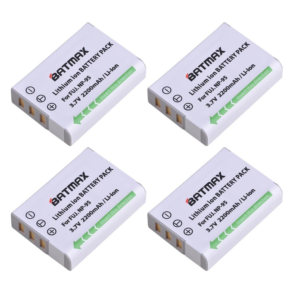 

Batmax 2200mAh 4Pc NP-95 NP 95 NP95 Battery for Fujifilm X30 X100 X100S X100T XS1 Fujifilm FinePix F30 F31 3D W1