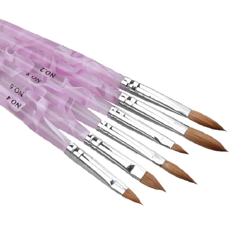 HOTSALE 6pcs/SET 2#/4#/6#/8#/10#12# Kolinsky Sable Brush Pen Acrylic Nail Art Builder Brush Design for acrylic nail brushes set
HOTSALE 6pcs/SET 2#/4#/6#/8#/10#12# Kolinsky Sable Brush Pen Acrylic Nail Art Builder Brush Design for acrylic nail brushes set
