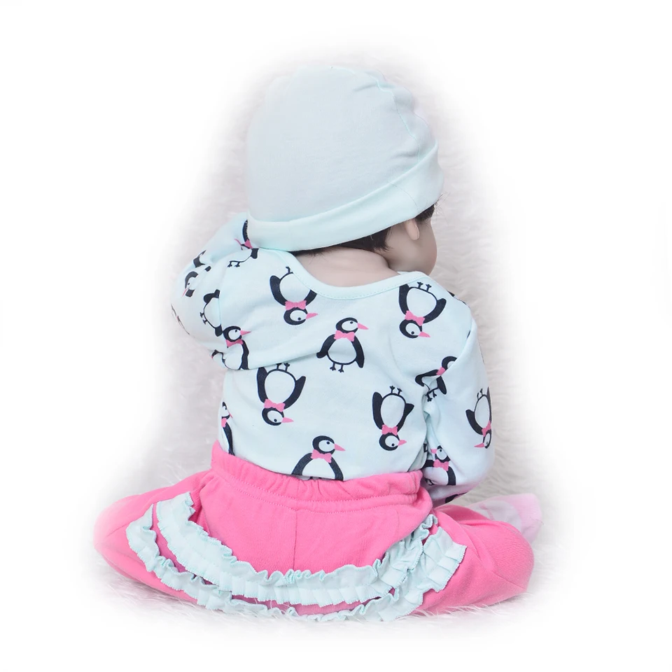 23 дюймов полный Силиконовый Reborn Girl Baby Doll игрушки Реалистичные Новорожденные