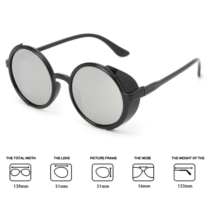 Steampunk Polarized Sunglasses Round Fashion Driving Eyewear Vintage Brand Designer UV400
Steampunk Polarized Sunglasses Round Fashion Driving Eyewear Vintage Brand Designer UV400