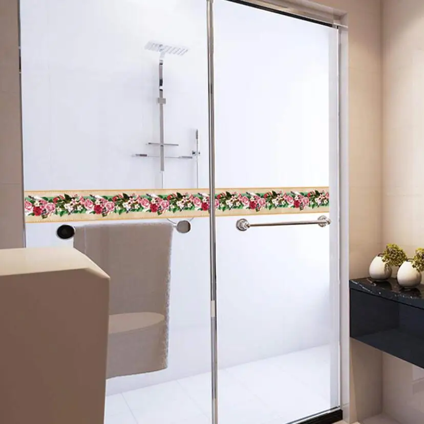 Pastoral Rose Flower Wallpaper Borders Glass Door Kitchen Tile Waist Line Stickers Adhesive Waterproof Bathroom Sticker EZ072
Pastoral Rose Flower Wallpaper Borders Glass Door Kitchen Tile Waist Line Stickers Adhesive Waterproof Bathroom Sticker EZ072