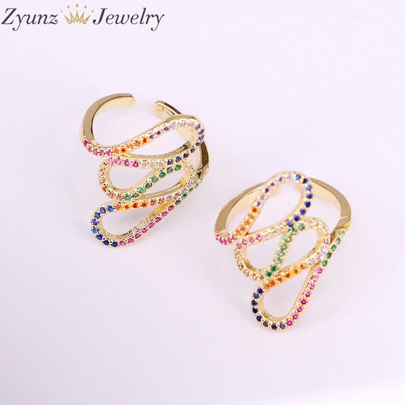 6PCS, Fashion Gold Color Adjustable Finger Band Ring, Colorful CZ Crystal Rainbow Unique Statement Rings Multi For Women Girls
6PCS, Fashion Gold Color Adjustable Finger Band Ring, Colorful CZ Crystal Rainbow Unique Statement Rings Multi For Women Girls