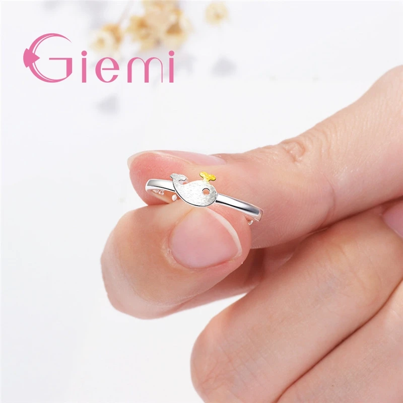 Exquisite Compact Solid 925 Sterling Silver Adjust Opening Finger Rings Cute Dolphin Shape Design Jewelry Present For Women Girl
Exquisite Compact Solid 925 Sterling Silver Adjust Opening Finger Rings Cute Dolphin Shape Design Jewelry Present For Women Girl
