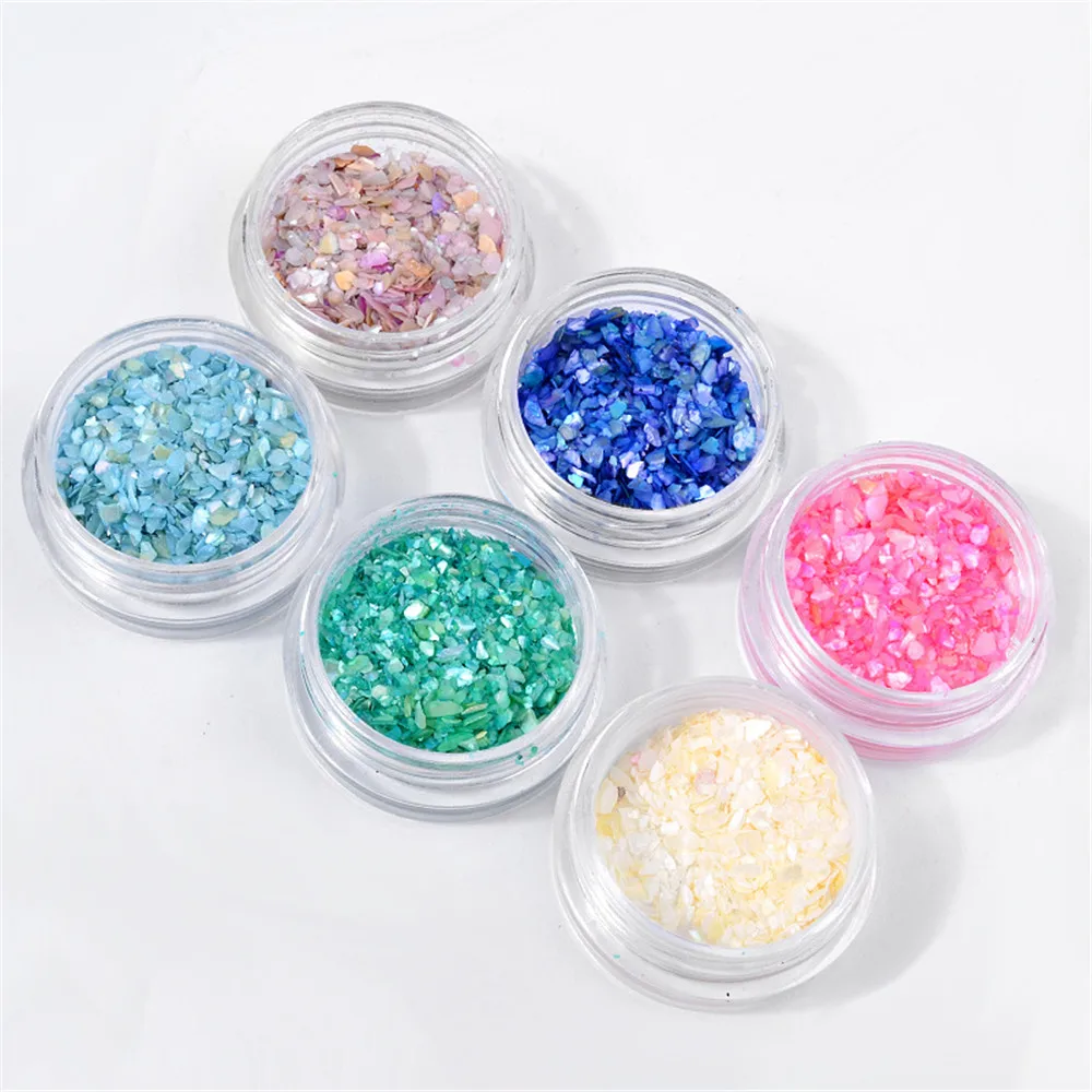 Natural 6Colors/set Pearl Light Nail SeaShell Slices Particle Crushed Shell Manicure Set Nail Art Glitter Decoration Tools
Natural 6Colors/set Pearl Light Nail SeaShell Slices Particle Crushed Shell Manicure Set Nail Art Glitter Decoration Tools