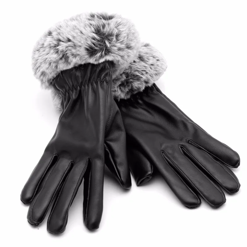 Fashion Women Touch Screen Black Leather Gloves Winter Autumn Warm Rabbit Fur Mittens
Fashion Women Touch Screen Black Leather Gloves Winter Autumn Warm Rabbit Fur Mittens