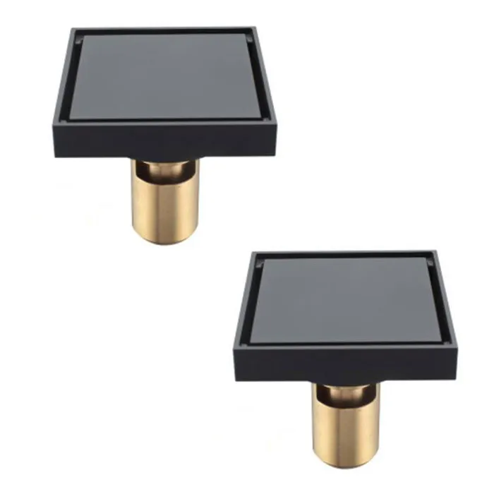 2 pieces matte black solid brass 100 x 100mm square anti-odor floor drain bathroom invisible shower drain DR265
2 pieces matte black solid brass 100 x 100mm square anti-odor floor drain bathroom invisible shower drain DR265