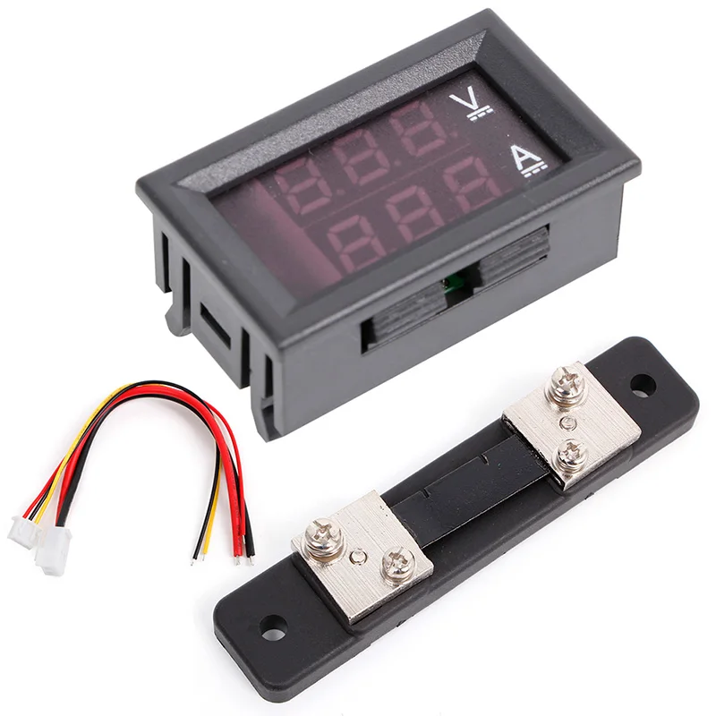 0-100V/50A Red Blue Digital Voltmeter Ammeter 2in1 DC Volt Amp Meter W/ Shunt H02
0-100V/50A Red Blue Digital Voltmeter Ammeter 2in1 DC Volt Amp Meter W/ Shunt H02