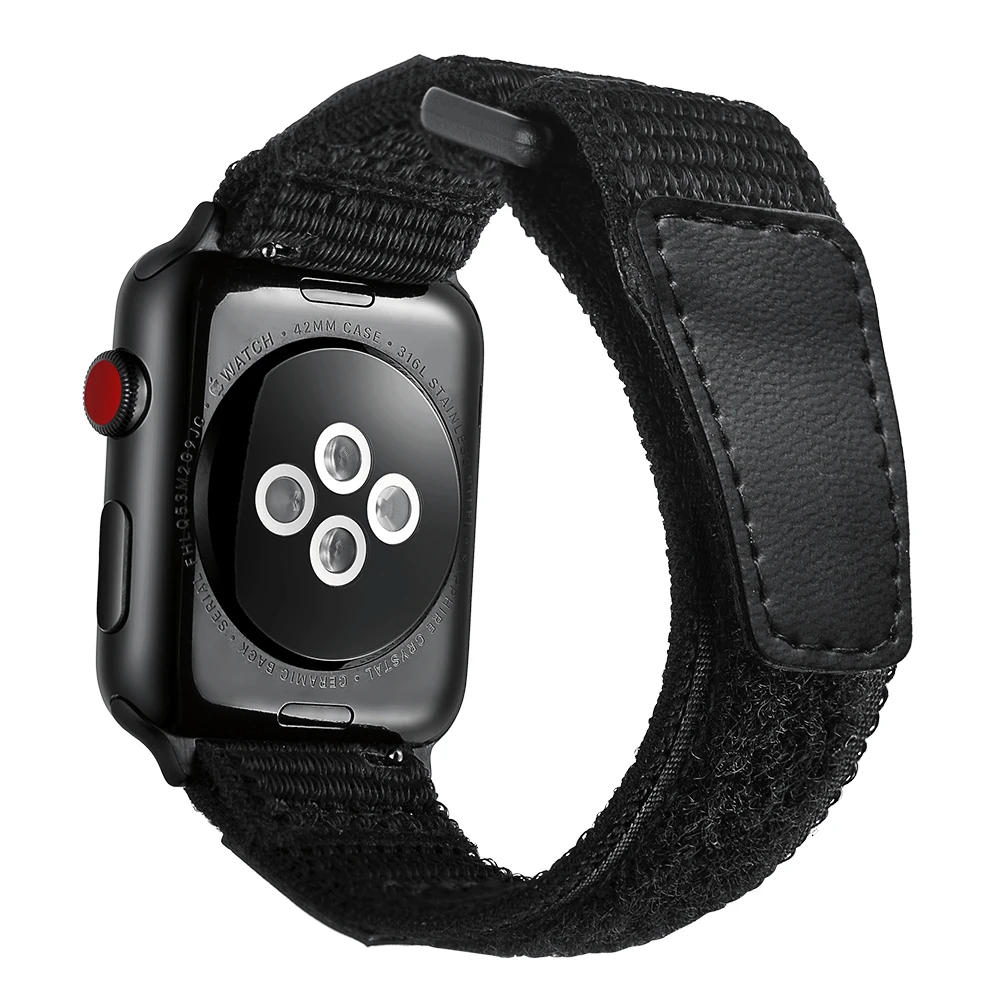 Сетчатый кожаный ремешок для Apple Watch 4 44 мм/40 мм плетеный нейлоновый браслет IWATCH