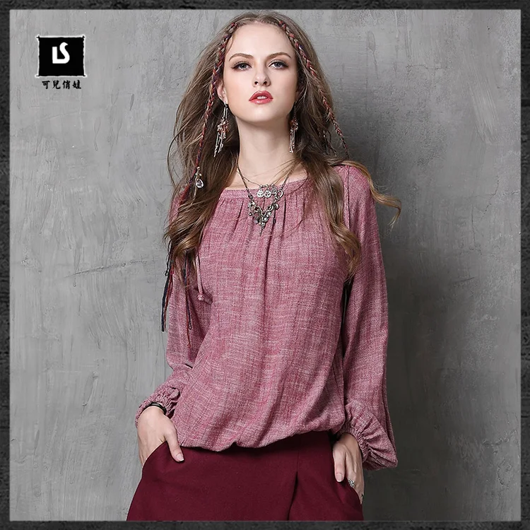 2017 women's vintage shirts Bohemian style cotton & linen loose blouse boho casual Drawstring classic tops camisa elegant female
2017 women's vintage shirts Bohemian style cotton & linen loose blouse boho casual Drawstring classic tops camisa elegant female