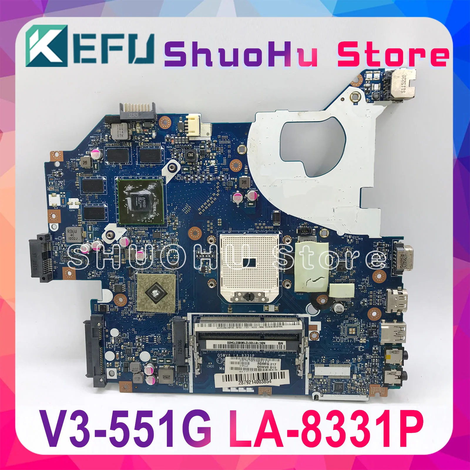 KEFU NBC1811001 Q5WV8 LA-8331P Motherboard For acer aspire V3-551G V3-551 Laptop Motherboard DDR3 Radeon HD 7670M original Test
KEFU NBC1811001 Q5WV8 LA-8331P Motherboard For acer aspire V3-551G V3-551 Laptop Motherboard DDR3 Radeon HD 7670M original Test