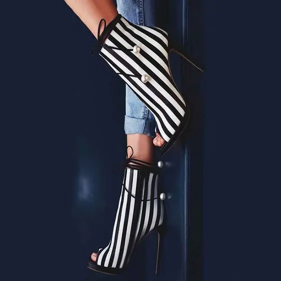Women Fashion Mixed Color Strip Stiletto High Heels Sandals Boots Ladies Peep Toe Ankle Strap Shoes Woman Ankle Boots
Women Fashion Mixed Color Strip Stiletto High Heels Sandals Boots Ladies Peep Toe Ankle Strap Shoes Woman Ankle Boots