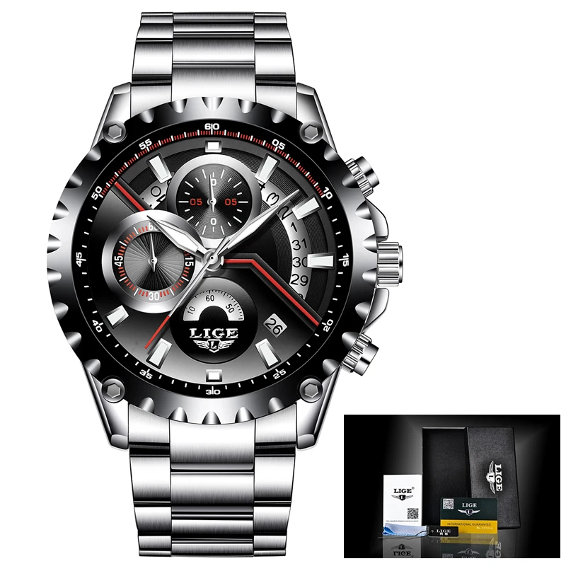 Relojes hombre 2018 LIGE мужские часы Топ люксовый бренд военные спортивные