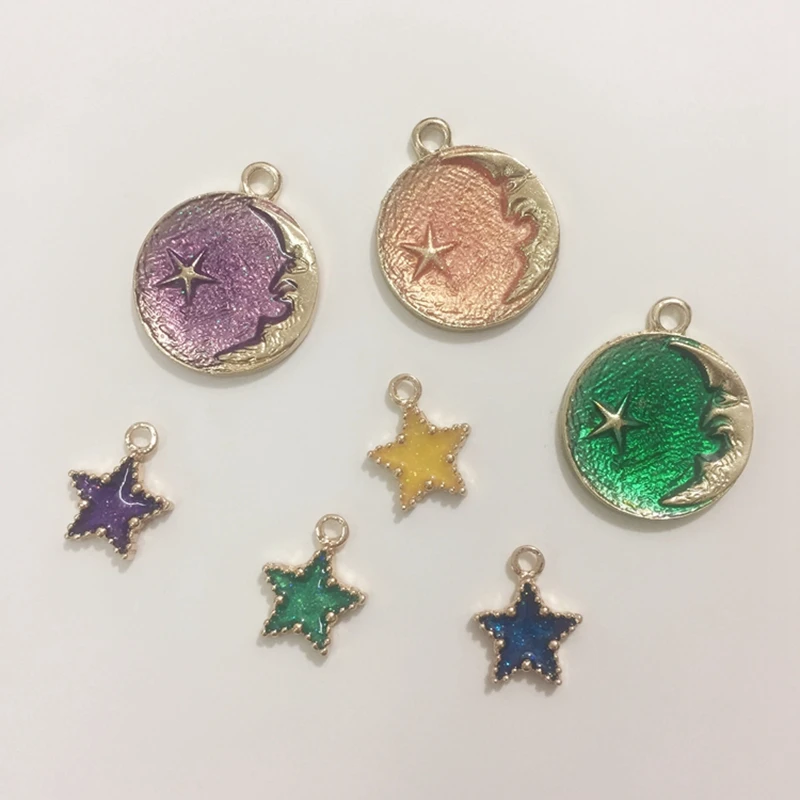 Jewelry Findings Mix 30Pcs KC Gold Mix Colors Star Moon Shape Glazing Alloy Pendants Jewelry Charms
Jewelry Findings Mix 30Pcs KC Gold Mix Colors Star Moon Shape Glazing Alloy Pendants Jewelry Charms