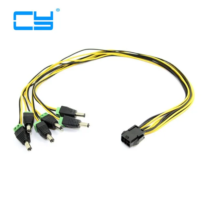 5pcs/lot ATX PCI-E Express 6pin to 5pcs DC 5.5X2.5mm Plugs of Gridseed Mini 60cm
5pcs/lot ATX PCI-E Express 6pin to 5pcs DC 5.5X2.5mm Plugs of Gridseed Mini 60cm