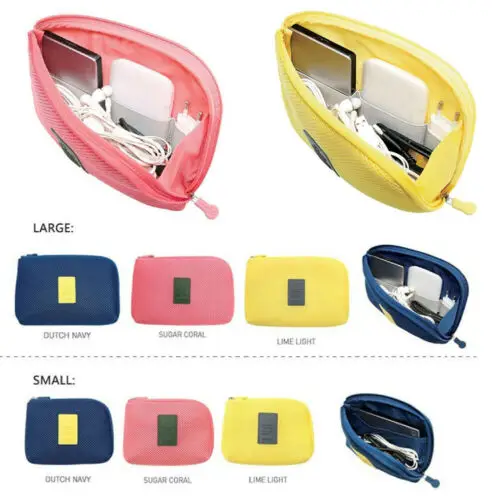 Storage Bag Portable Earphone Data USB Cable Travel Case Organizer Pouch New | Дом и сад