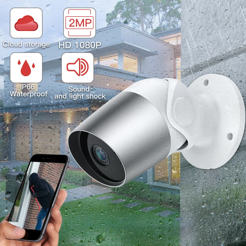Наружная IP камера SDETER 1080P цилиндрическая Wi Fi для домашней системы