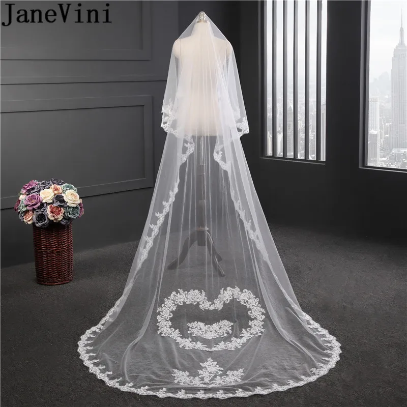 JaneVini Cathedral Wedding Veil Lace White One Layer 3 Meters No Comb Long Heart-shaped Decoration Bridal Veils Tul Velo Novia
JaneVini Cathedral Wedding Veil Lace White One Layer 3 Meters No Comb Long Heart-shaped Decoration Bridal Veils Tul Velo Novia