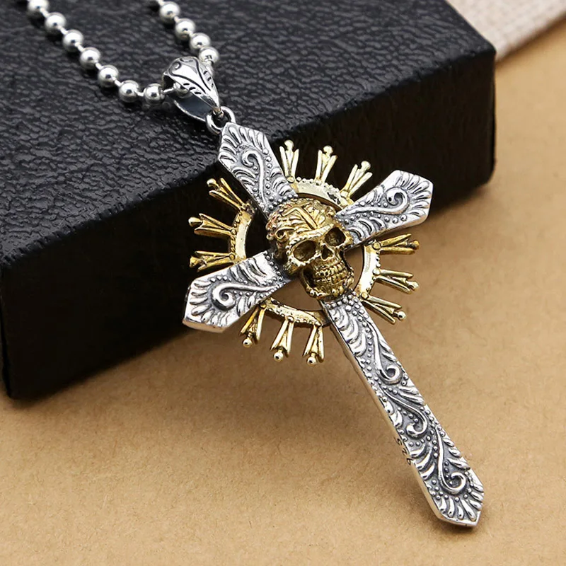 100% 925 sterling silver Cross Skull Pendant Vintage necklace Pendant Men Women Punk Skeleton Pendant Jewelry Gift Free Shipping
100% 925 sterling silver Cross Skull Pendant Vintage necklace Pendant Men Women Punk Skeleton Pendant Jewelry Gift Free Shipping