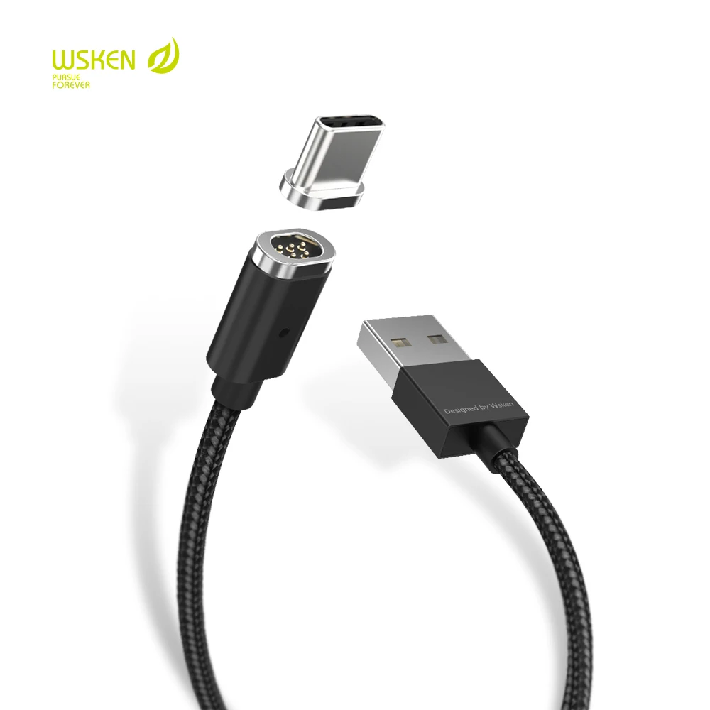 Фото WSKEN Mini 2 LED Магнитный USB кабель для быстрой зарядки магнитное зарядное устройство(Aliexpress на русском)