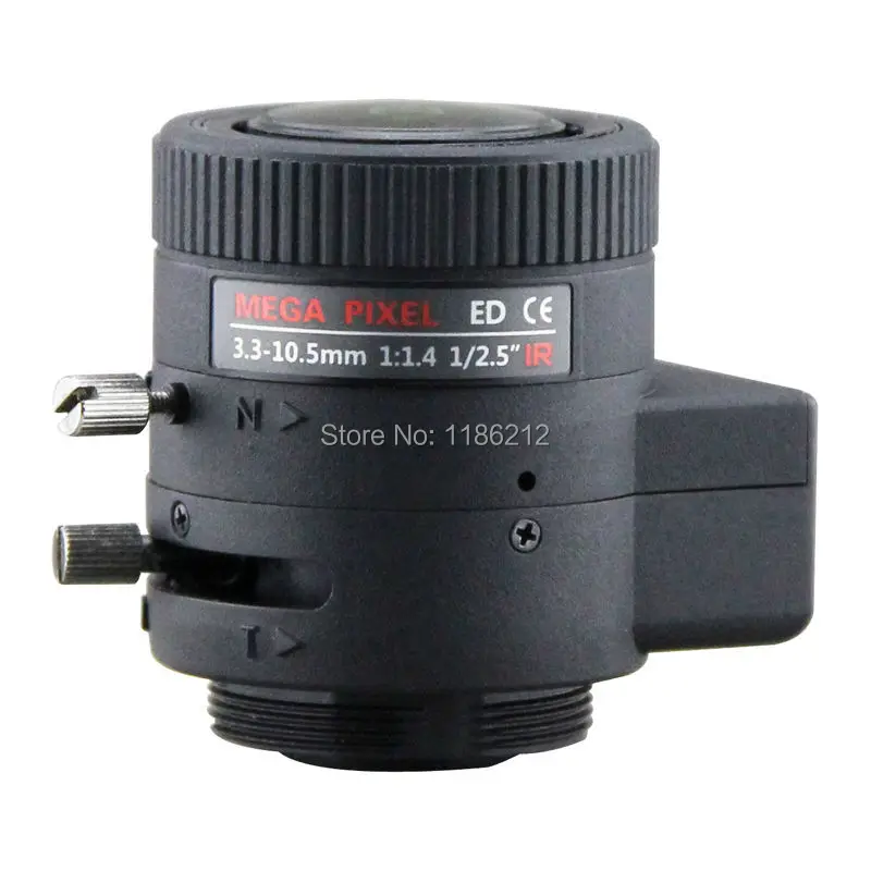 3 Megapixel Auto Iris Lens 3.3-10.5mm, 1/2.5" Varifocal HD Lens ,lens for CCTV Surveillance cameras
3 Megapixel Auto Iris Lens 3.3-10.5mm, 1/2.5" Varifocal HD Lens ,lens for CCTV Surveillance cameras