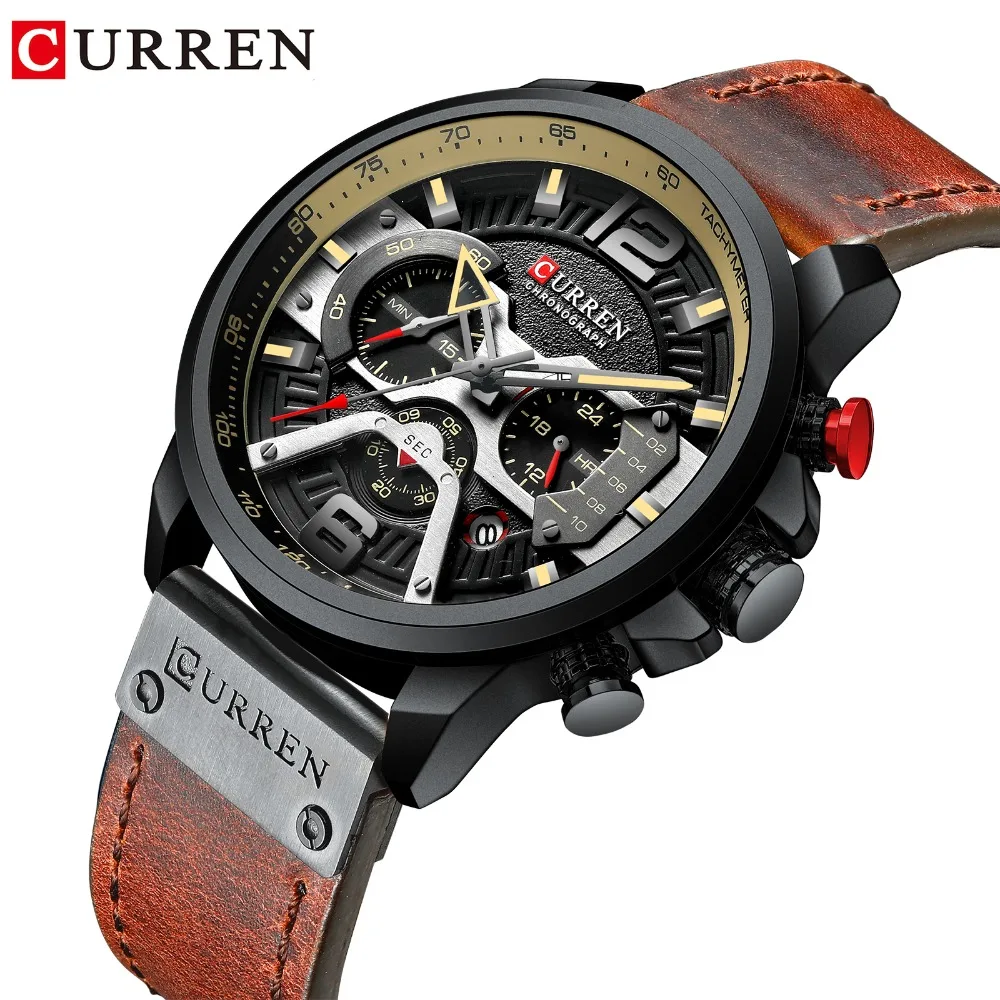 CURREN Casual Waterproof Watches for Men Clock Top Brand Luxury Military Leather Wrist Watch Man Fashion Chronograph Wristwatch
CURREN Casual Waterproof Watches for Men Clock Top Brand Luxury Military Leather Wrist Watch Man Fashion Chronograph Wristwatch
