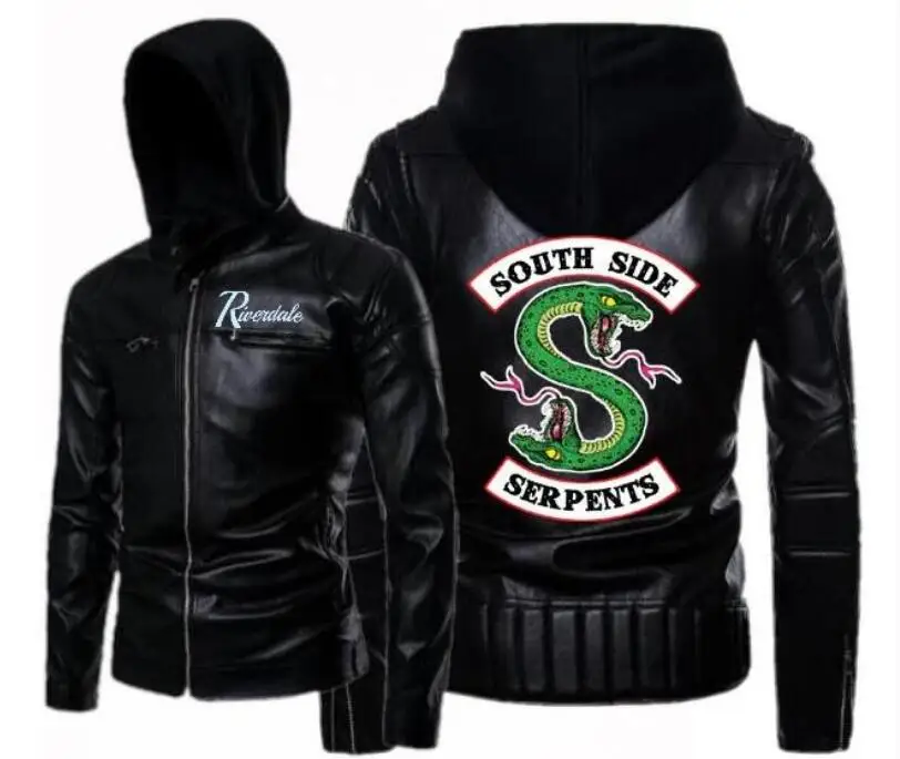 Southside Serpents кожаная куртка с капюшоном панк двойная молния мотоциклетная