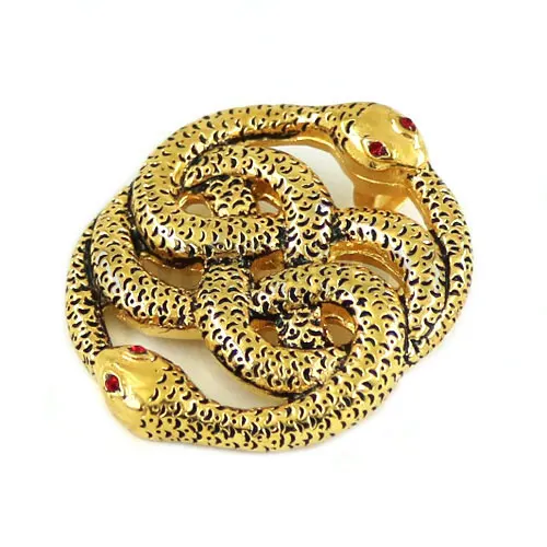 Gold Double Head Snake with Red Eyes Pendant Stainless Steel Jewelry Animal Motor Biker Men Pendant Wholesale SWP0359G
Gold Double Head Snake with Red Eyes Pendant Stainless Steel Jewelry Animal Motor Biker Men Pendant Wholesale SWP0359G