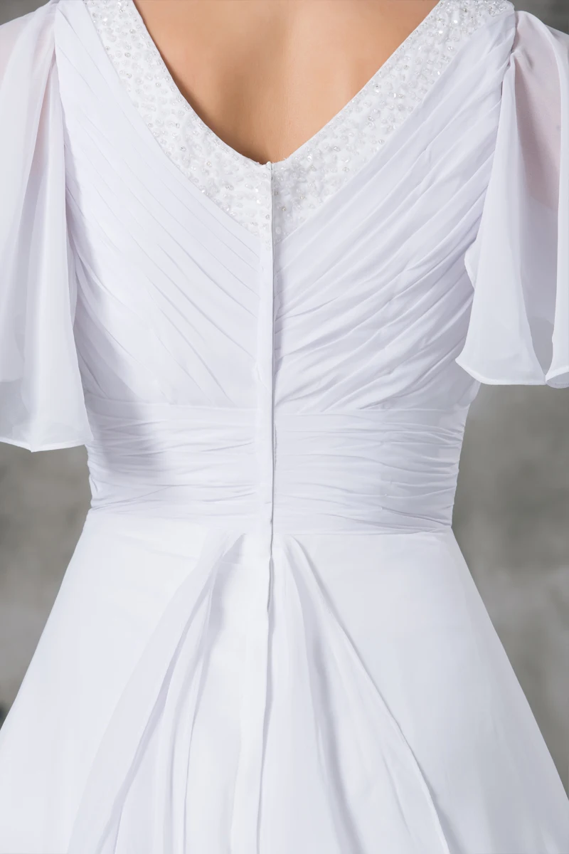 Beach Wedding Dresses A-line Short Sleeves Chiffon Beaded Cheap Boho Backless Wedding Gown Bridal Dresses Vestido De Noiva
Beach Wedding Dresses A-line Short Sleeves Chiffon Beaded Cheap Boho Backless Wedding Gown Bridal Dresses Vestido De Noiva