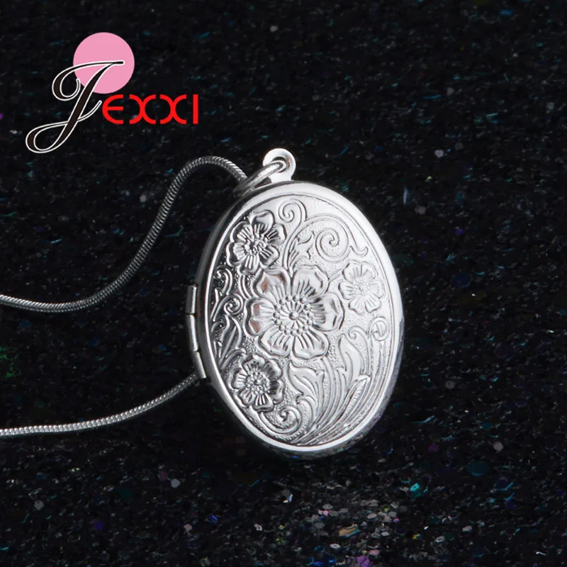 Elegant Retro 925 Sterling Silver Necklace Round Open Locket Pendant Necklaces Photo Women Collar Jewelry
Elegant Retro 925 Sterling Silver Necklace Round Open Locket Pendant Necklaces Photo Women Collar Jewelry