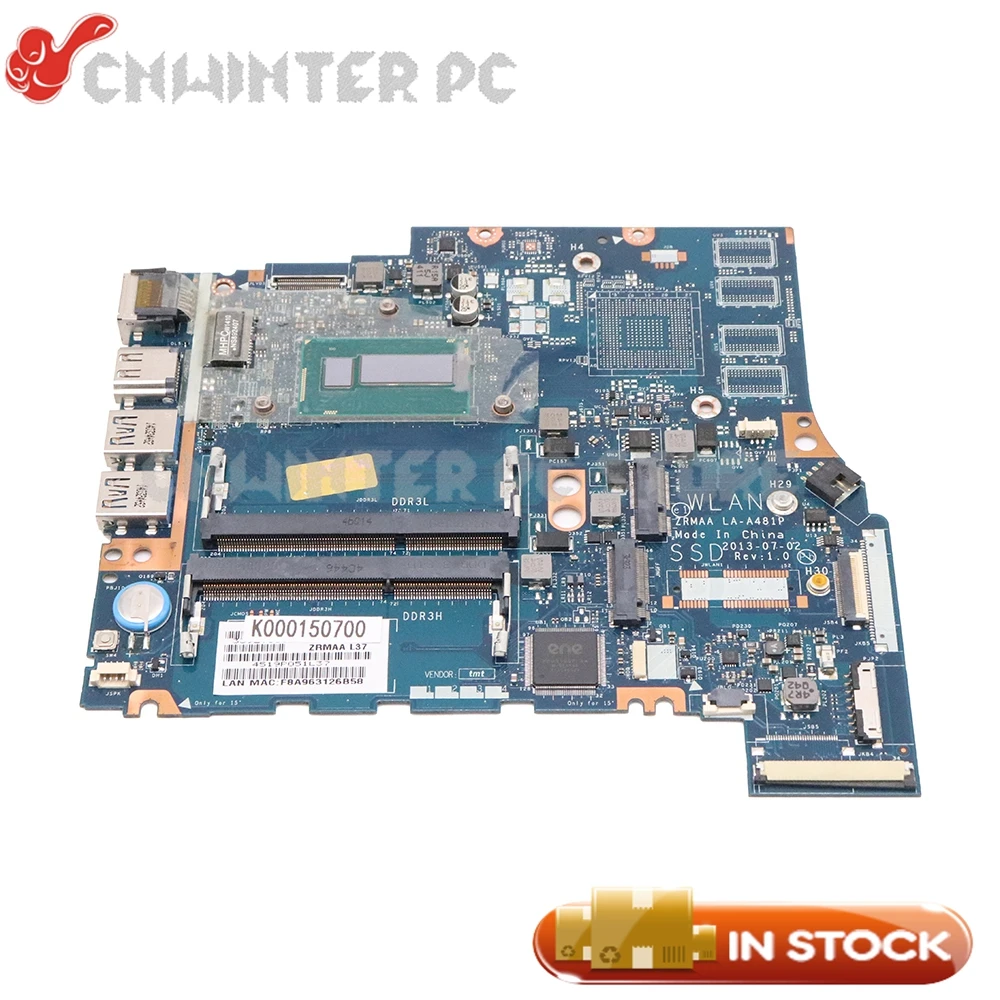 NOKOTION K000150700 LA-A481P MAIN BOARD For Toshiba Satellite U40 U40T-A Laptop motherboard 14'' I5-4200U CPU DDR3L
NOKOTION K000150700 LA-A481P MAIN BOARD For Toshiba Satellite U40 U40T-A Laptop motherboard 14'' I5-4200U CPU DDR3L