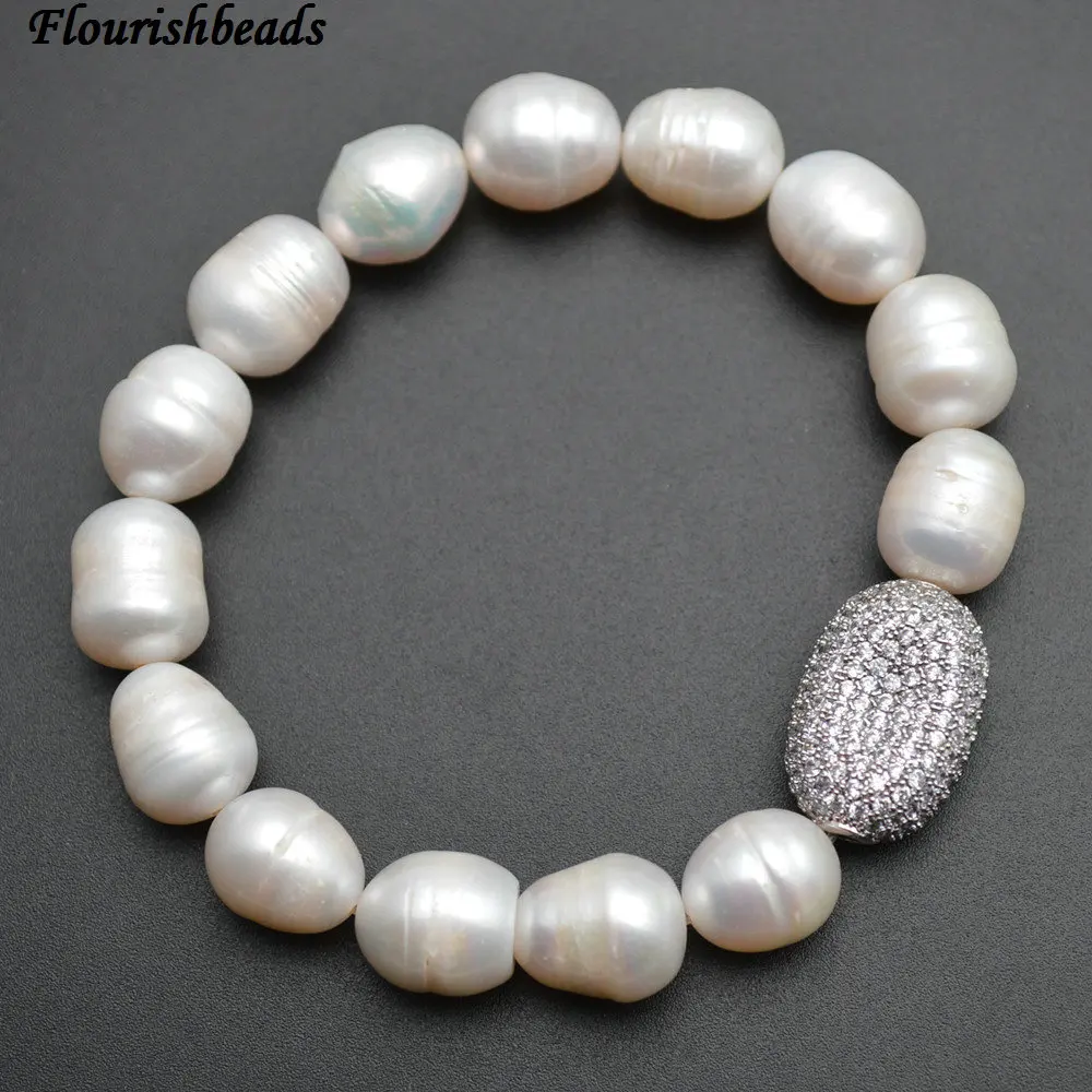 High Quality Natural Fresh Water Pearl Potao Beads Paved CZ Flat Oval Metal Charm Stretch Bracelets Fashion Party Jewerly
High Quality Natural Fresh Water Pearl Potao Beads Paved CZ Flat Oval Metal Charm Stretch Bracelets Fashion Party Jewerly