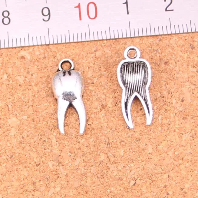 150Pcs Antique Silver Plated zombie tooth teeth molar Charms Diy Handmade Jewelry Findings Accessories 20*8mm | Украшения и