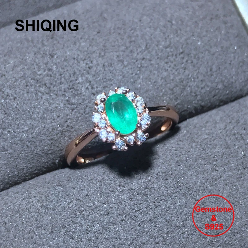 SHIQING Genuine precious emerald Sterling 925 silver flower simple women rings for engagement
SHIQING Genuine precious emerald Sterling 925 silver flower simple women rings for engagement