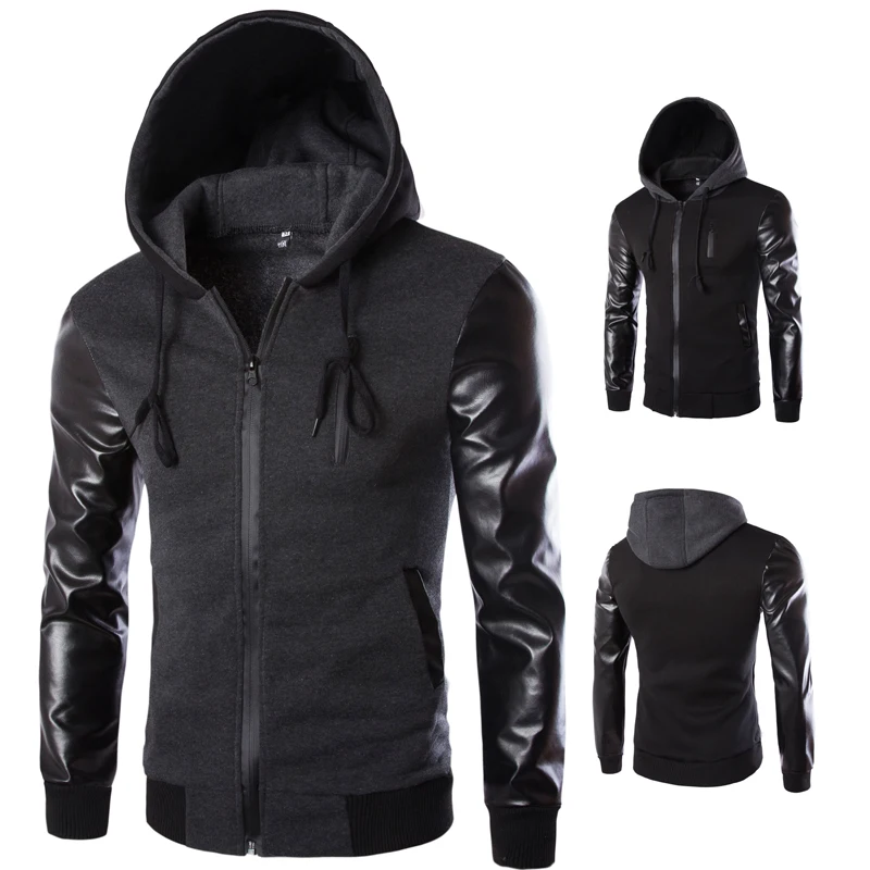 2018 Men's Leather Jacket Hooded Chest Zipper Design Casual Jacket denim jacket bomber jacket leather jacket
2018 Men's Leather Jacket Hooded Chest Zipper Design Casual Jacket denim jacket bomber jacket leather jacket