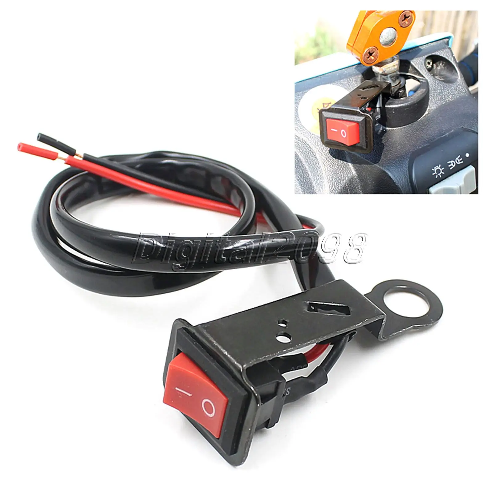 

Motorcycle Handlebar Switch Electric Bike Switch Accident Hazard Light Switch ON/OFF Button Power Control ATV Moto Spare Parts