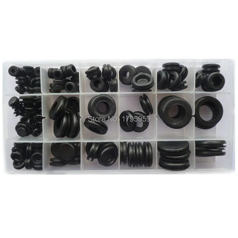 125pcs Black Rubber Grommet Electrical Wire Bushing Assortment Wiring Electrical Coil Gasket Set Kit 18 Different Sizes
125pcs Black Rubber Grommet Electrical Wire Bushing Assortment Wiring Electrical Coil Gasket Set Kit 18 Different Sizes