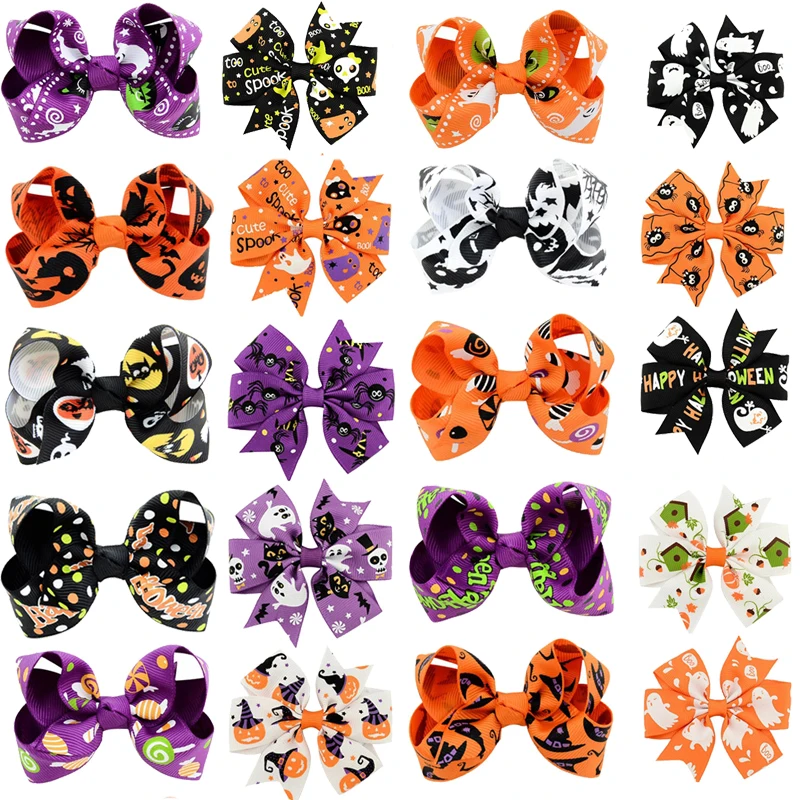 24pcs/set Boutique Ribbon Halloween Hair Bow Clips Pinwheel Pumpkin Gothic Hairpins Headwear Girls Hair Accessories
24pcs/set Boutique Ribbon Halloween Hair Bow Clips Pinwheel Pumpkin Gothic Hairpins Headwear Girls Hair Accessories
