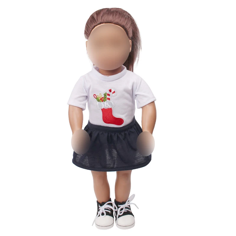 18 inch Girls clothes doll Christmas shirt skirt American new born dress Baby toys fit 43 cm baby accessories c671
18 inch Girls clothes doll Christmas shirt skirt American new born dress Baby toys fit 43 cm baby accessories c671